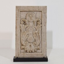 Carved oak panel with an angel figure, France circa 1550-1650