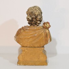 Hand carved wooden reliquary bust of a Saint, Italy circa 1650-1750
