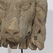 Carved wooden lion head, Italy circa 1650-1750