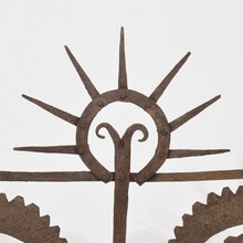 Hand forged iron folk art roof finial ornament, France circa 1750- 1850