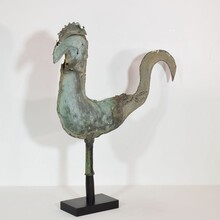 Folk art copper rooster weathervane, France circa 1750-1850