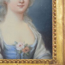 Pastel portrait of a young woman, France 18th century.