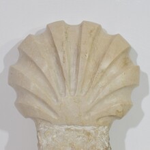 Baroque hand carved limestone water font or stoup, Italy circa 1750