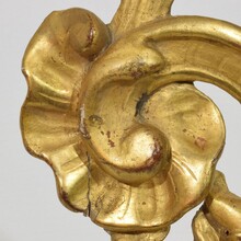 Hand carved giltwood curl ornament, Italy circa 1750