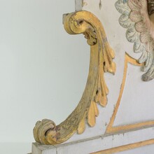 Baroque carved giltwood altar ornament with angel head, Spain circa 1750