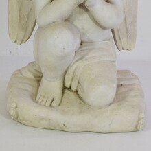 carved white marble angel, France circa 1850