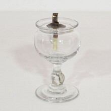 Rare glass weavers oil lamp, France 19th century