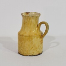 Yellow glazed earthenware water jug, France circa 1850-1900