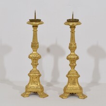 Couple neoclassical giltwood candleholders, Italy circa 1780-1800
