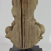 Baroque carved wooden madonna with child, France circa 1750