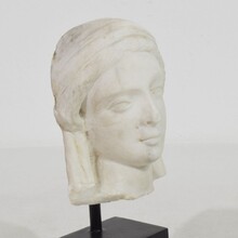 Small marble head of a Madonna, France circa 1750