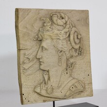 Carved wooden panel with bust, France circa 1850