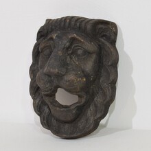 Cast iron lion fountain head, France circa 1850-1900