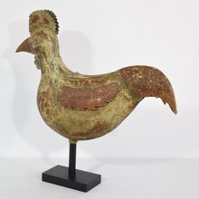 Folk art metal rooster or cockerel weathervane, France circa 1850-1900