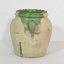 Green glazed ceramic jar, France circa 1850-1900