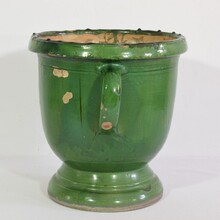 Green glazed earthenware Castelnaudary planter, France circa 1850-1900