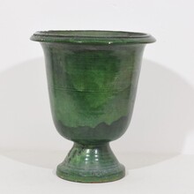 Green glazed earthenware castelnaudary planter/vase, France circa 1850-1900