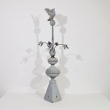 Large zinc roof finial with dove, France circa 1850-1900