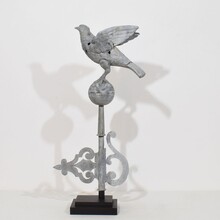 Zinc roof finial with a dove, France circa 1850-1900
