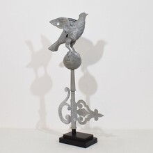 Zinc roof finial with a dove, France circa 1850-1900