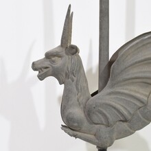 Large zinc dragon/ mythical figure weathervane, France circa 1880