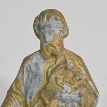 Neo gothic gilded metal saint statue, France circa 1880-1900
