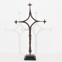 Gothic hand forged iron village cross, France circa 1450-1550