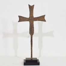 medieval gothic forged iron village cross, France circa 1450-1550