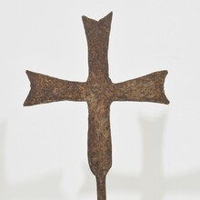 medieval gothic forged iron village cross, France circa 1450-1550
