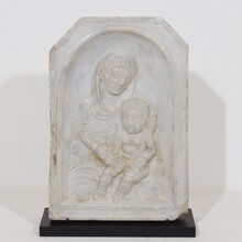 Marble panel with Madonna and child, Italy circa 1650
