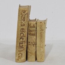 Nice collection of weathered vellum books, Spain/ Italy 18th century.