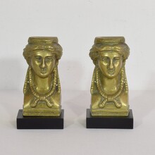 Pair empire style heads, France circa 1800-1850