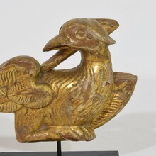 Pair hand carved giltwood empire style bird ornaments, France circa 1805-1820