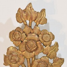 Pair hand carved baroque giltwood bouquet ornaments, Italy circa 1750