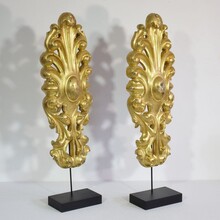 Pair large neoclassical carved giltwood ornaments, Italy circa 1780