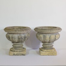 Pair  hand carved stone vases/ planters, France circa 1750-1800
