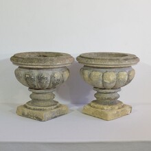 Pair  hand carved stone vases/ planters, France circa 1750-1800
