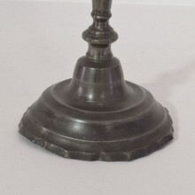 Pair of neoclassical pewter candleholders, France circa 1780
