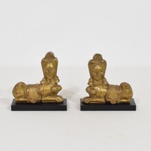 Pair neoclassical giltwood mythical figures, France circa 1780