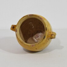Small yellow glazed ceramic confit jar/ pot, France circa 1850-1900