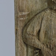 Carved oak panel with a nobleman, France circa 1550-1650