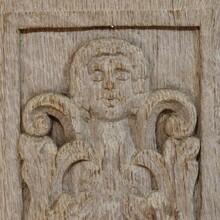 Carved oak panel with an angel figure, France circa 1550-1650