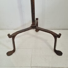 Large hand forged iron candleholder, France circa 1650-1750