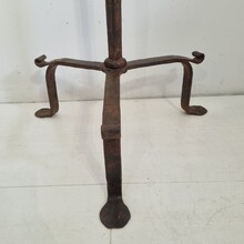 Large hand forged iron candleholder, France circa 1650-1750