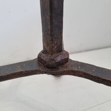 Large hand forged iron candleholder, France circa 1650-1750