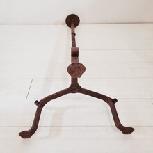 Large hand forged iron candleholder, France circa 1650-1750