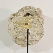 Weathered stucco/stone paste fragment of an angel head, France circa 1650-1750