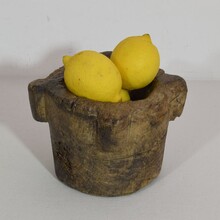 Weathered wooden mortar, France circa 1650-1750