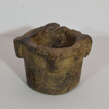 Weathered wooden mortar, France circa 1650-1750