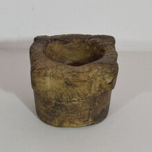 Weathered wooden mortar, France circa 1650-1750